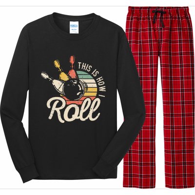 This Is How I Roll Retro Bowling Bowler Funny Gift Cap Sleeve Long Sleeve Pajama Set