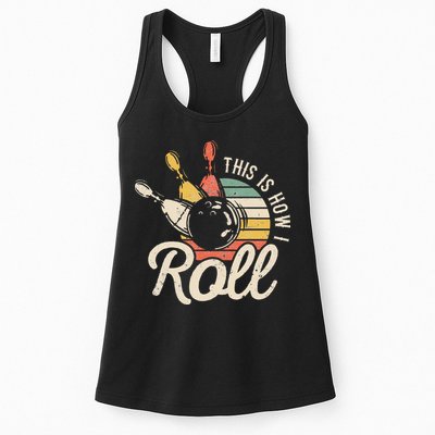 This Is How I Roll Retro Bowling Bowler Funny Gift Cap Sleeve Womens Tank Top