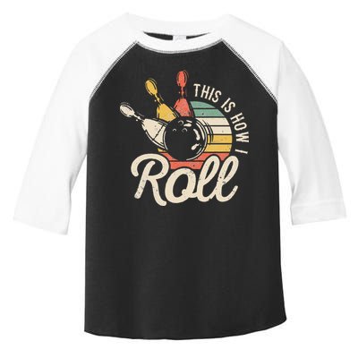 This Is How I Roll Retro Bowling Bowler Funny Gift Cap Sleeve Toddler Fine Jersey T-Shirt