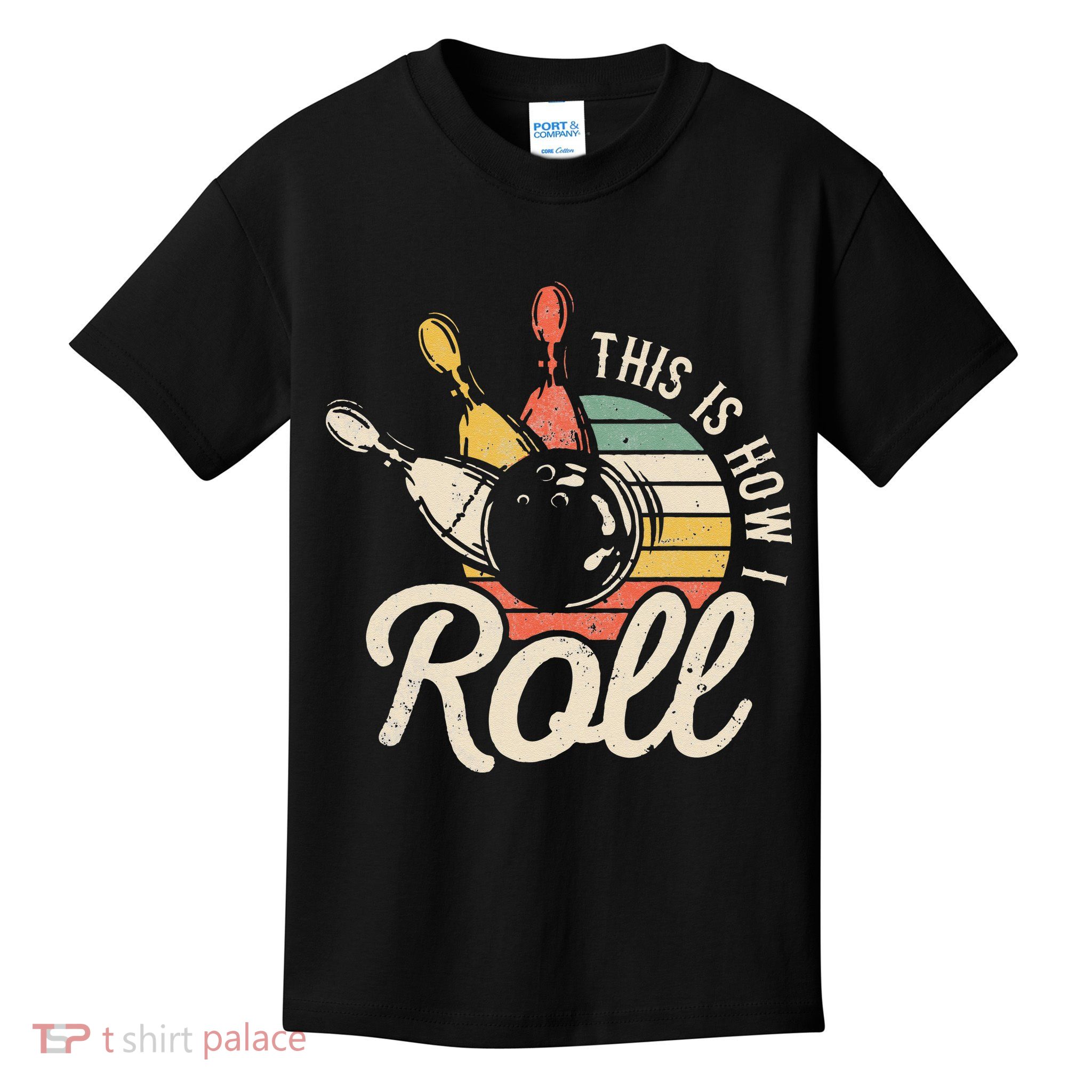 This Is How I Roll Retro Bowling Bowler Funny Gift Cap Sleeve Kids T-Shirt