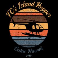 TcS Island Hoppers Helicopter Vintage Sunset 80S Worn Baby Bodysuit