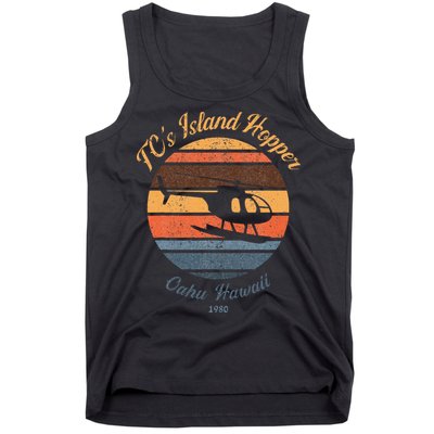 TcS Island Hoppers Helicopter Vintage Sunset 80S Worn Tank Top