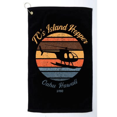 TcS Island Hoppers Helicopter Vintage Sunset 80S Worn Golf Towel