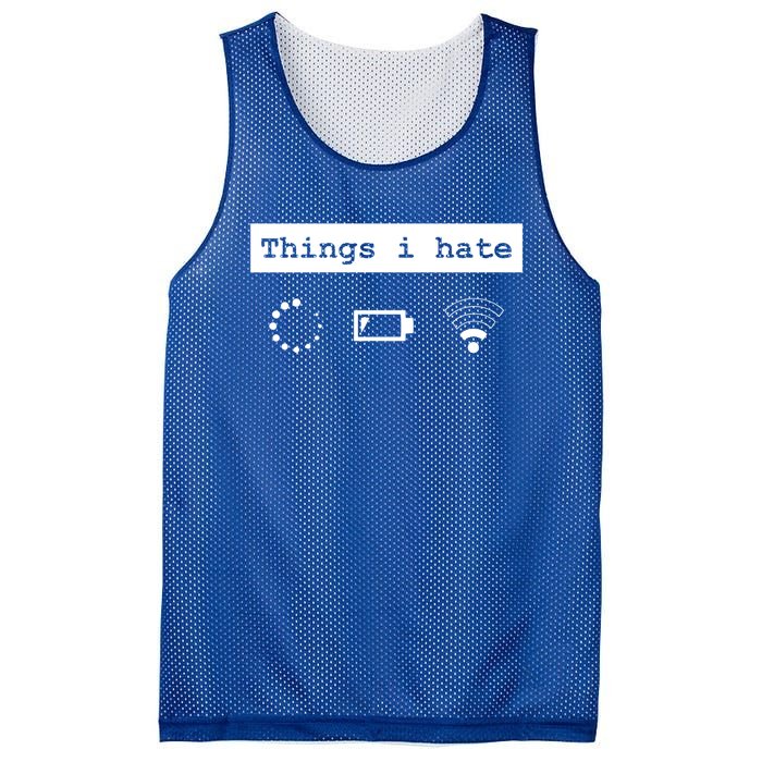 Things I Hate Gamer Nerd Design For Gamer And Pc Lover Gift Mesh Reversible Basketball Jersey Tank