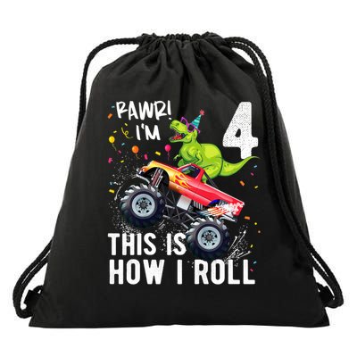 This Is How I Roll Funny Dinosaur Drawstring Bag