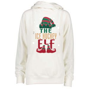 The Ice Hockey Elf Christmas Pajama Ice Hockey Christmas Gift Womens Funnel Neck Pullover Hood