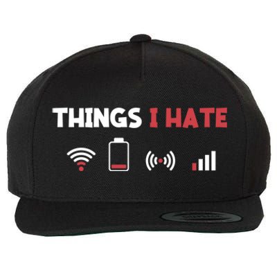 Things I Hate Information Technology Computer Whisperer Gift Wool Snapback Cap