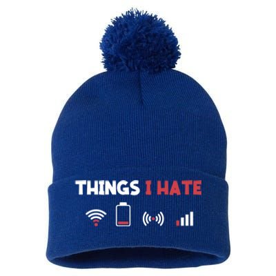 Things I Hate Information Technology Computer Whisperer Gift Pom Pom 12in Knit Beanie