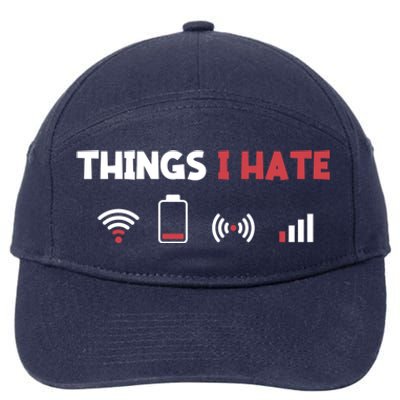 Things I Hate Information Technology Computer Whisperer Gift 7-Panel Snapback Hat