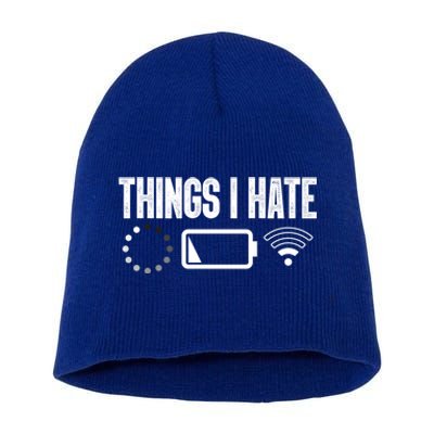 Things I Hate Funny Computer Programmer Gamer Nerd Gift Short Acrylic Beanie