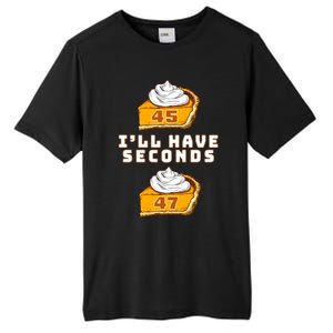 Trump ILl Have Seconds 45 47 Pumpkin Pie Thanksgiving Fun Tall Fusion ChromaSoft Performance T-Shirt