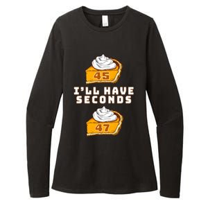 Trump ILl Have Seconds 45 47 Pumpkin Pie Thanksgiving Fun Womens CVC Long Sleeve Shirt