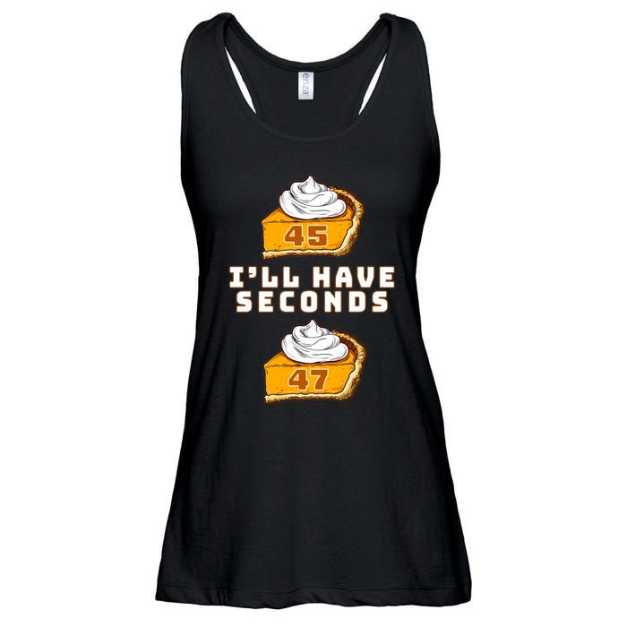 Trump ILl Have Seconds 45 47 Pumpkin Pie Thanksgiving Fun Ladies Essential Flowy Tank