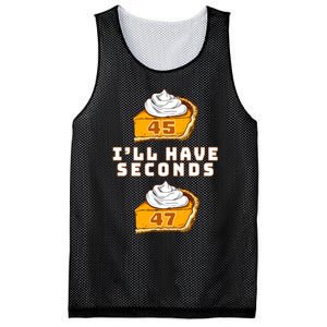 Trump ILl Have Seconds 45 47 Pumpkin Pie Thanksgiving Fun Mesh Reversible Basketball Jersey Tank