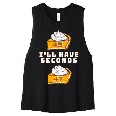 Trump ILl Have Seconds 45 47 Pumpkin Pie Thanksgiving Fun Women's Racerback Cropped Tank