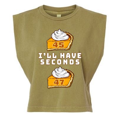 Trump ILl Have Seconds 45 47 Pumpkin Pie Thanksgiving Fun Garment-Dyed Women's Muscle Tee