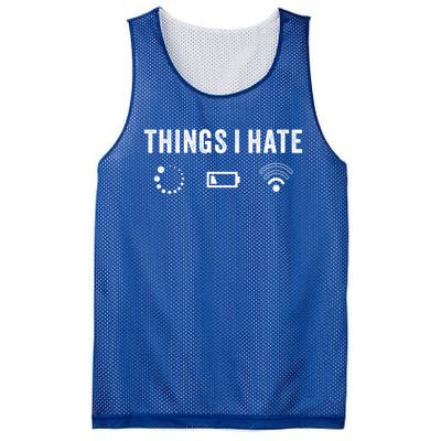 Things I Hate Funny Computer Programmer Gamer Nerd Gift Mesh Reversible Basketball Jersey Tank