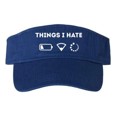 Things I Hate Funny Programmer And Gamer Great Gift Valucap Bio-Washed Visor