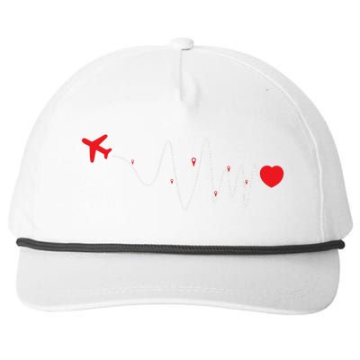 This Is How My Heart Beats Pilot Aviation Airplane Flying Snapback Five-Panel Rope Hat