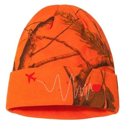 This Is How My Heart Beats Pilot Aviation Airplane Flying Kati Licensed 12" Camo Beanie