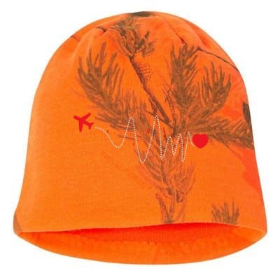 This Is How My Heart Beats Pilot Aviation Airplane Flying Kati - Camo Knit Beanie