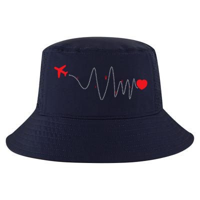 This Is How My Heart Beats Pilot Aviation Airplane Flying Cool Comfort Performance Bucket Hat