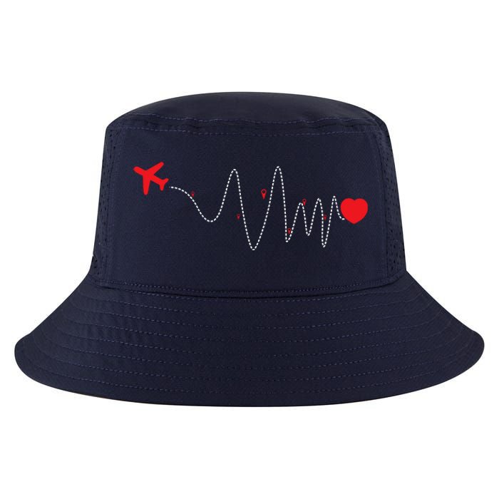 This Is How My Heart Beats Pilot Aviation Airplane Flying Cool Comfort Performance Bucket Hat