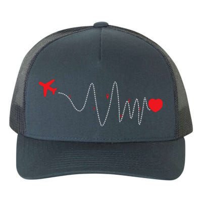 This Is How My Heart Beats Pilot Aviation Airplane Flying Yupoong Adult 5-Panel Trucker Hat