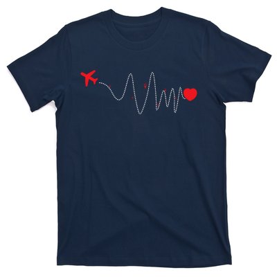 This Is How My Heart Beats Pilot Aviation Airplane Flying T-Shirt