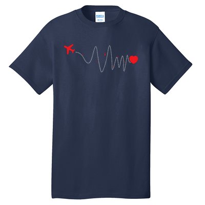 This Is How My Heart Beats Pilot Aviation Airplane Flying Tall T-Shirt