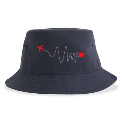 This Is How My Heart Beats Pilot Aviation Airplane Flying Sustainable Bucket Hat