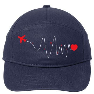 This Is How My Heart Beats Pilot Aviation Airplane Flying 7-Panel Snapback Hat