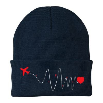 This Is How My Heart Beats Pilot Aviation Airplane Flying Knit Cap Winter Beanie