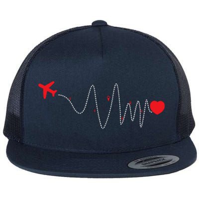 This Is How My Heart Beats Pilot Aviation Airplane Flying Flat Bill Trucker Hat