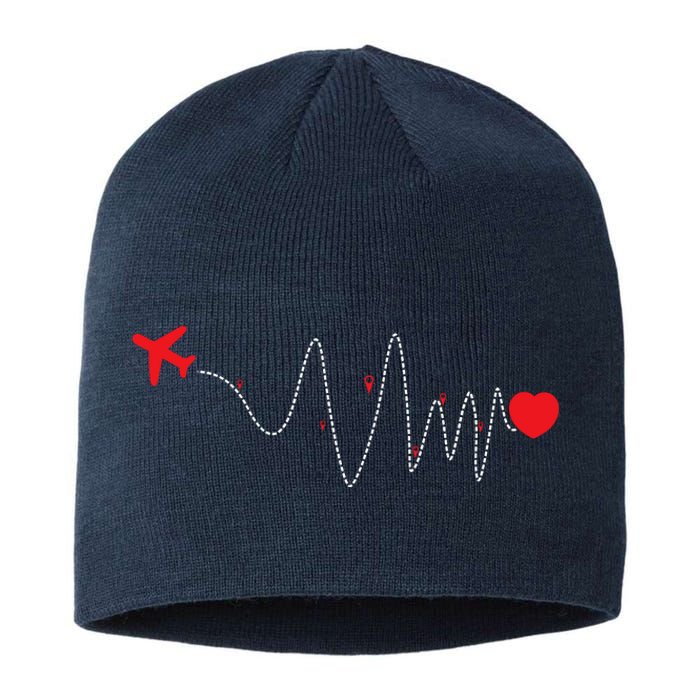 This Is How My Heart Beats Pilot Aviation Airplane Flying Sustainable Beanie