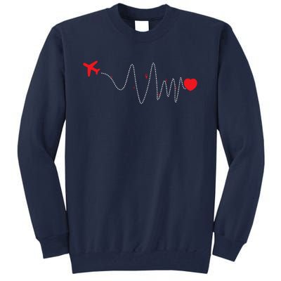 This Is How My Heart Beats Pilot Aviation Airplane Flying Tall Sweatshirt