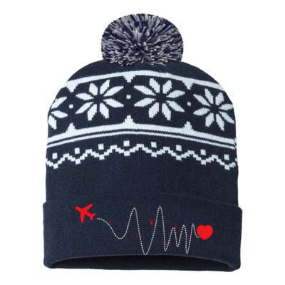 This Is How My Heart Beats Pilot Aviation Airplane Flying USA-Made Snowflake Beanie