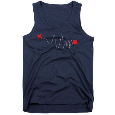 This Is How My Heart Beats Pilot Aviation Airplane Flying Tank Top