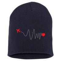 This Is How My Heart Beats Pilot Aviation Airplane Flying Short Acrylic Beanie