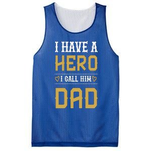 Tgift I Have A Hero I Call Him Dad Gift Mesh Reversible Basketball Jersey Tank