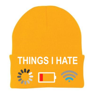 Things I Hate Funny Programmer Gamer Computer Nerd Streaming Funny Gift Knit Cap Winter Beanie