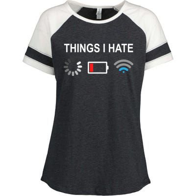 Things I Hate Funny Programmer Gamer Computer Nerd Streaming Funny Gift Enza Ladies Jersey Colorblock Tee