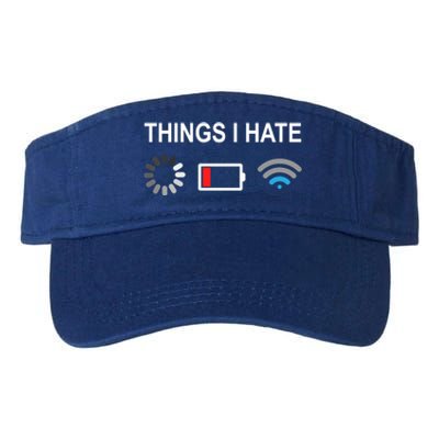 Things I Hate Funny Programmer Gamer Computer Nerd Streaming Funny Gift Valucap Bio-Washed Visor