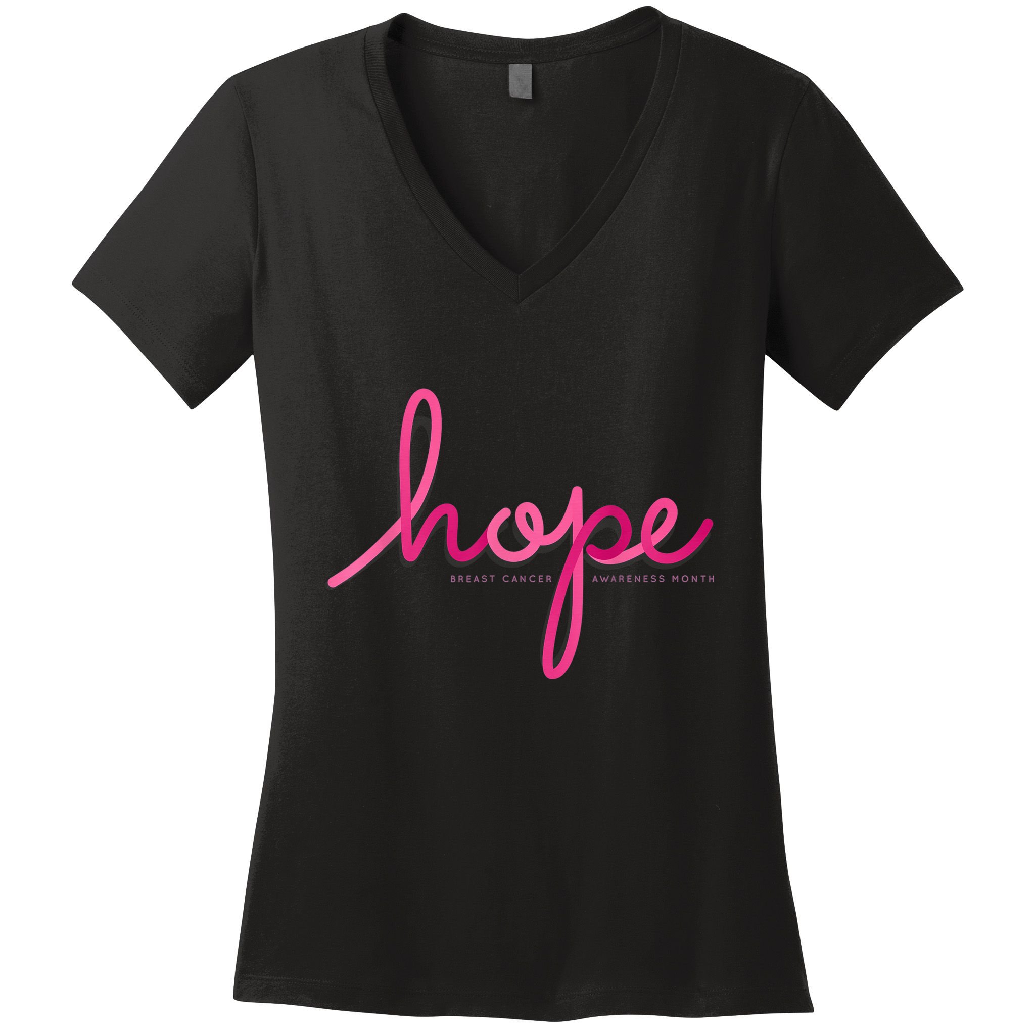 There is Hope for Breast Cancer Awareness Month Women's V-Neck T-Shirt