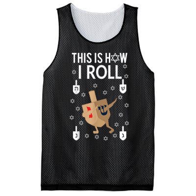 This Is How I Roll Happy Hanukkah Shirt Dab Dreidel Chanukah Gift Mesh Reversible Basketball Jersey Tank