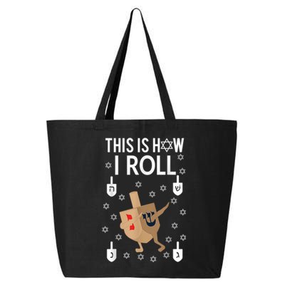 This Is How I Roll Happy Hanukkah Shirt Dab Dreidel Chanukah Gift 25L Jumbo Tote