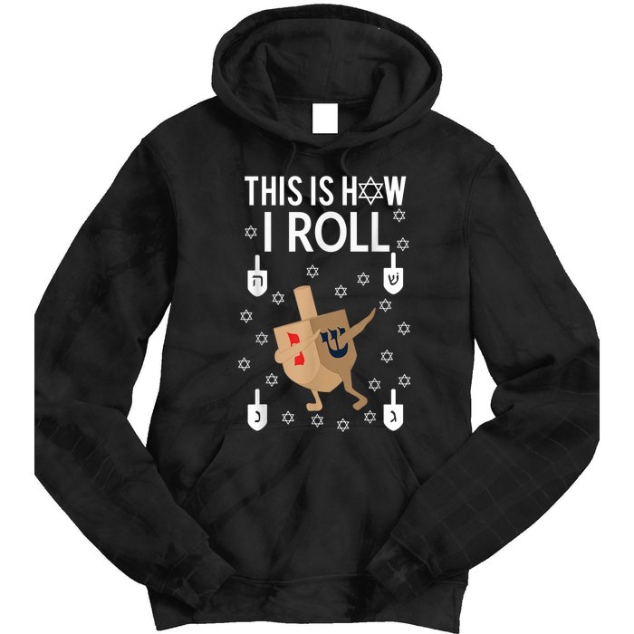 This Is How I Roll Happy Hanukkah Shirt Dab Dreidel Chanukah Gift Tie Dye Hoodie