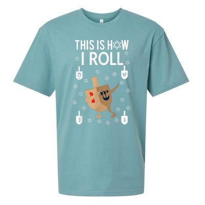 This Is How I Roll Happy Hanukkah Shirt Dab Dreidel Chanukah Gift Sueded Cloud Jersey T-Shirt