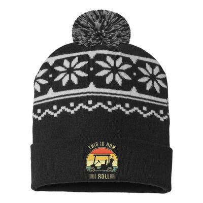 This is How I Roll Golf Cart Funny Golfers USA-Made Snowflake Beanie