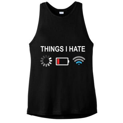 Things I Hate Funny Programmer Gamer Computer Nerd Streaming Ladies PosiCharge Tri-Blend Wicking Tank